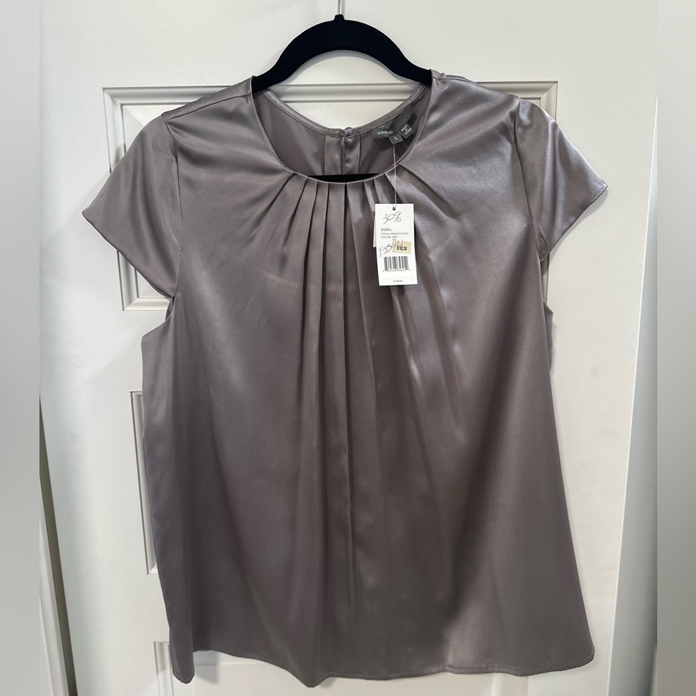 NWT Vince Silver Blouse